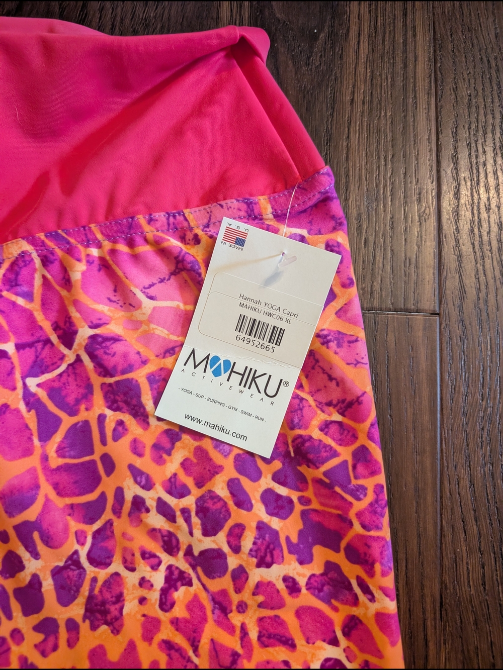 NEW With Tags Mahiku Bright Pink & Orange Animal Print Leggings Size XL